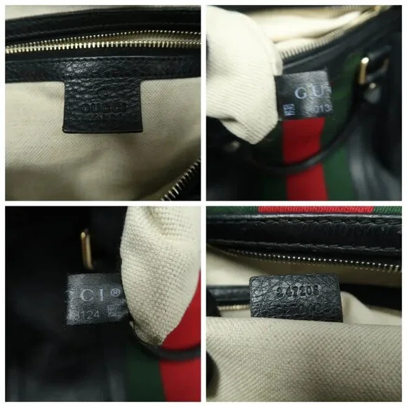 GUCCI Boston Black Leather Satchel 697-021225 - Picture 11 of 12